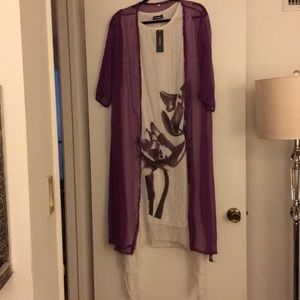 FashionMia maxi dress with sheer duster